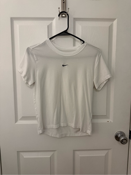 Nike Tops - Nike White Crewneck Short Sleeve Tee with Black Swoosh